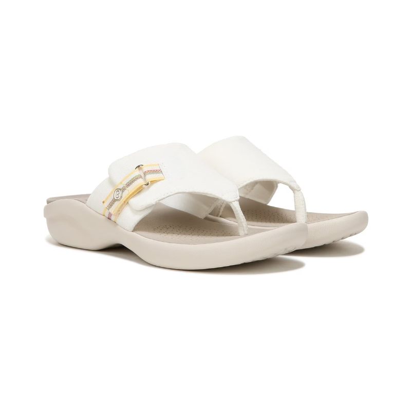Bzees Women's Camp Out Wedge Sandal-White Fabric