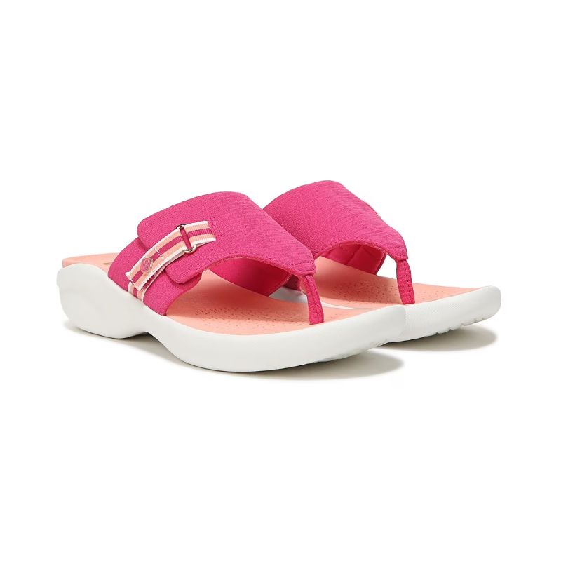 Bzees Women's Camp Out Wedge Sandal-Pink Fabric